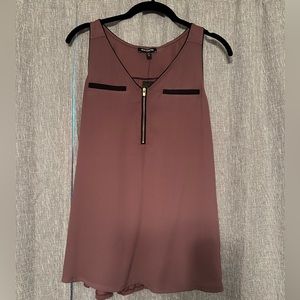 Express. Tank with zipper. Dark blush pink. Medium.